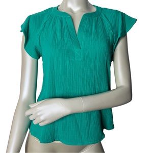 Summer 10 brand Green Waffle knit Short sleeve Cotton top